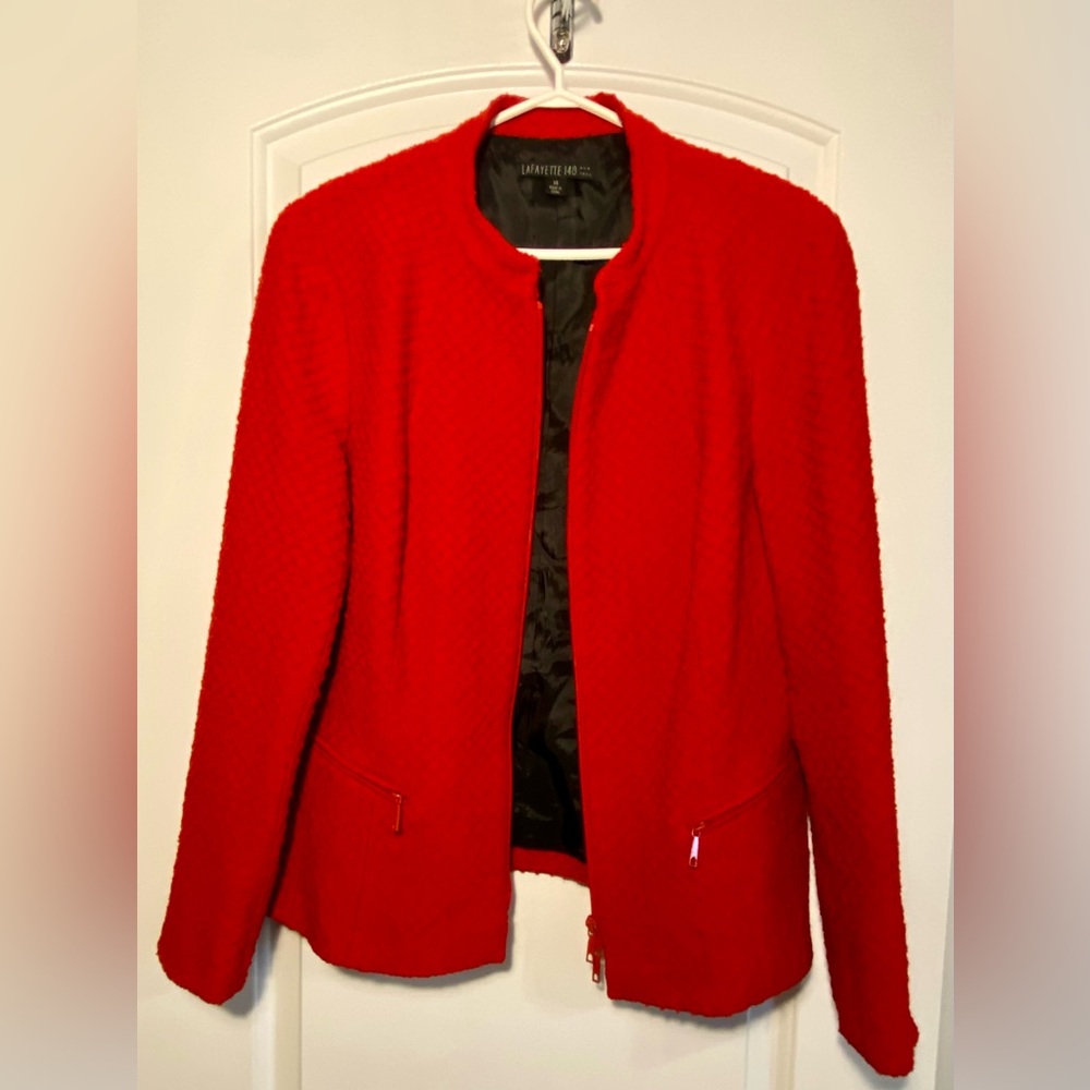 Lafayette 148 New York Scarlet Textured Blazer